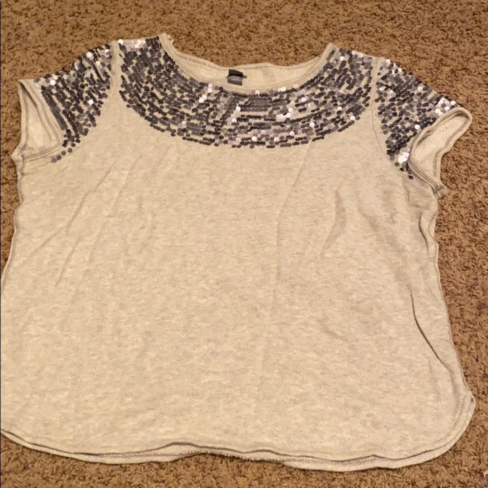Gray/sequin top